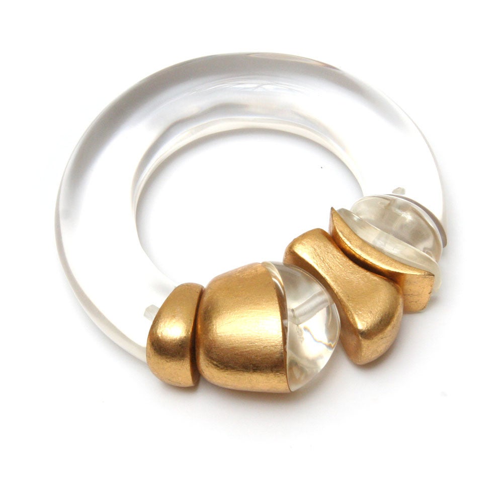 Lucite and Gold Bangle