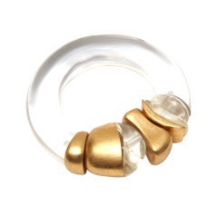 Vintage Lucite and Gold Bangle