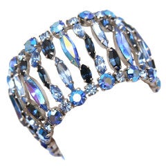 Vintage Sherman Blue Crystal Bracelet