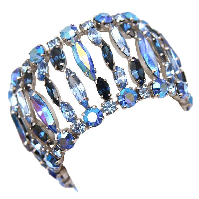 Sherman Blue Crystal Bracelet For Sale