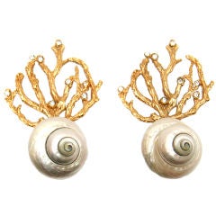 YSL Shell Earrings