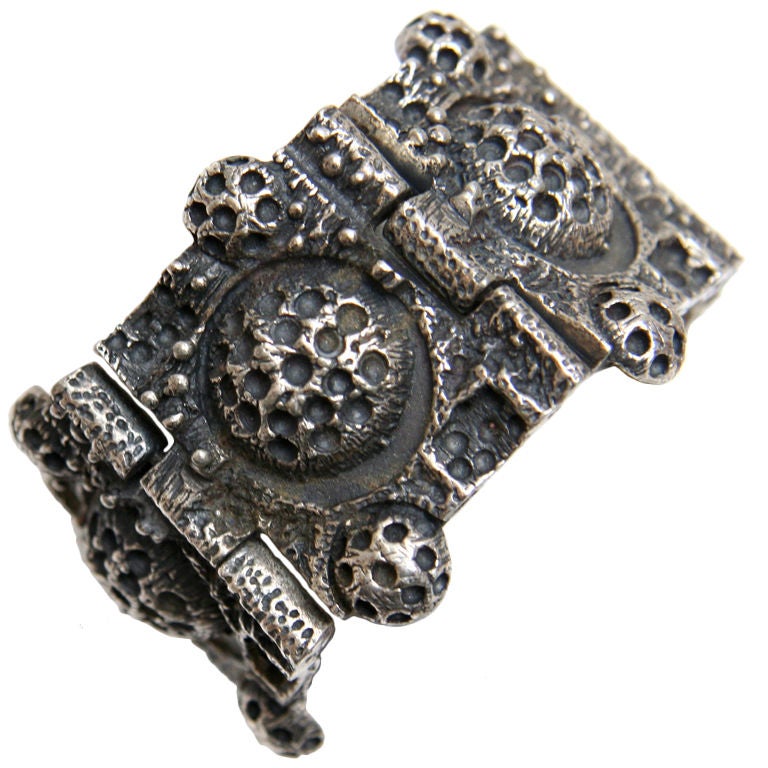 Robert Larin Oxidized Pewter Bracelet For Sale