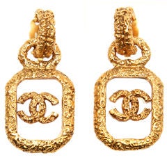 Vintage Chanel Logo Earrings