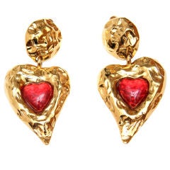 Vintage Les Bernard Heart Earrings