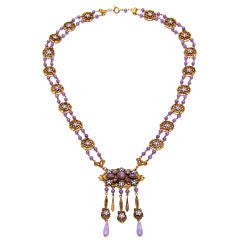 Purple Czech Necklace
