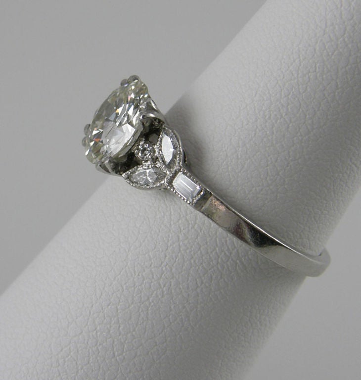 Platinum Art Deco Engagement Ring 1.41 Carats 1
