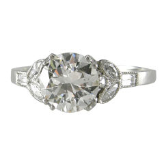 Vintage Platinum Art Deco Engagement Ring 1.41 Carats