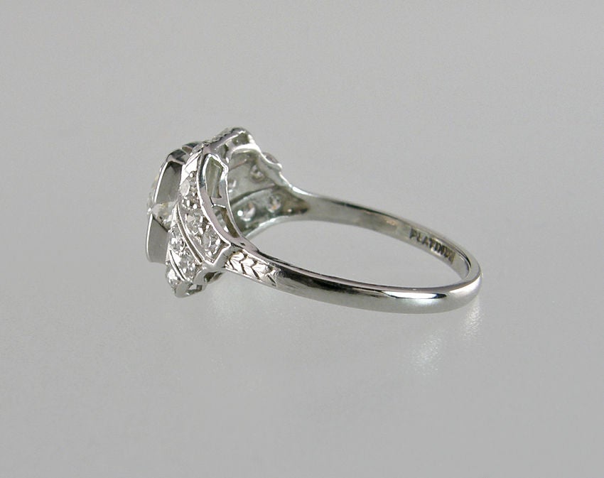 Old European Cut Art Deco Engagement ring 1.00ct I-SI1  (GIA) For Sale
