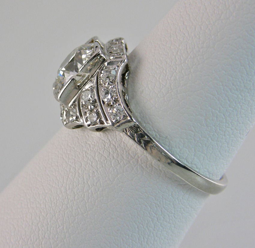 Women's Art Deco Engagement ring 1.00ct I-SI1  (GIA) For Sale