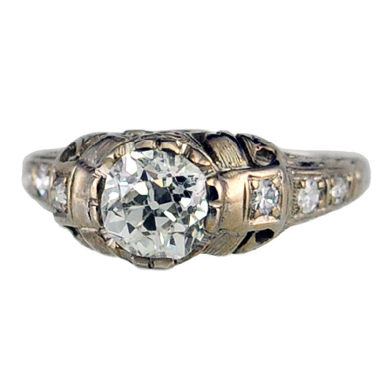  Art Deco Diamond Platinum Engagement ring