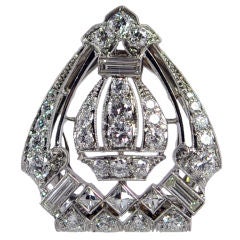 Platinum Art Deco single clip