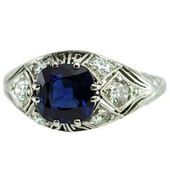 Platinum , Sapphire and Diamond Ring Platinum , Sapphire and Diamond Ring