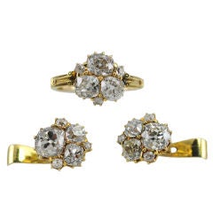 Victorian diamond  earring and ring set