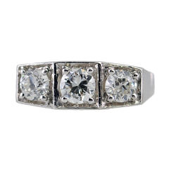 Platinum 3 diamond ring 1.50 carats total 8