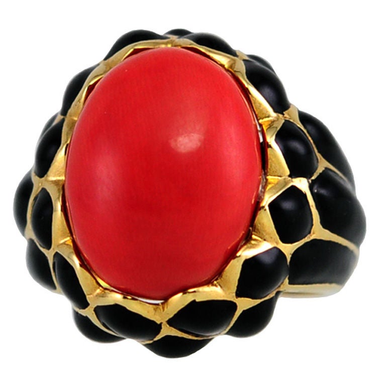 Tres Chic WEBB Coral Ring