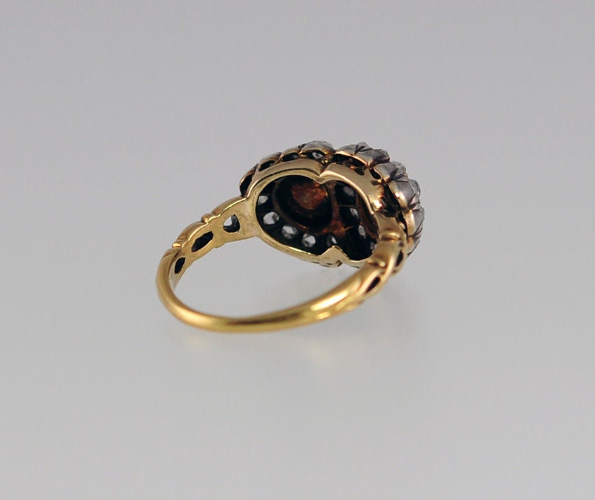 Victorian Romantic Georgian Double Heart Ring