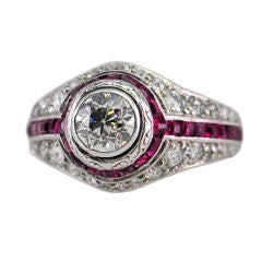 Gorgeous Art Deco Diamond and Ruby Ring