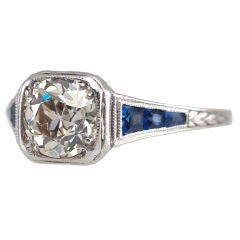 Stunning Diamond Ring with Sapphire Accents Stunning Diamond Ring with Sapphire Accents