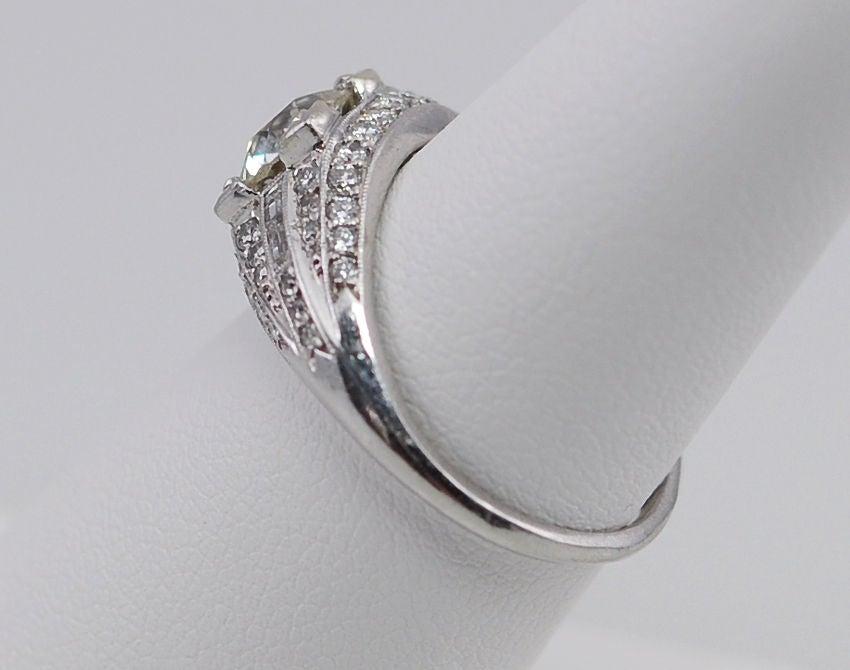 Elegant Deco Diamond Ring For Sale 2