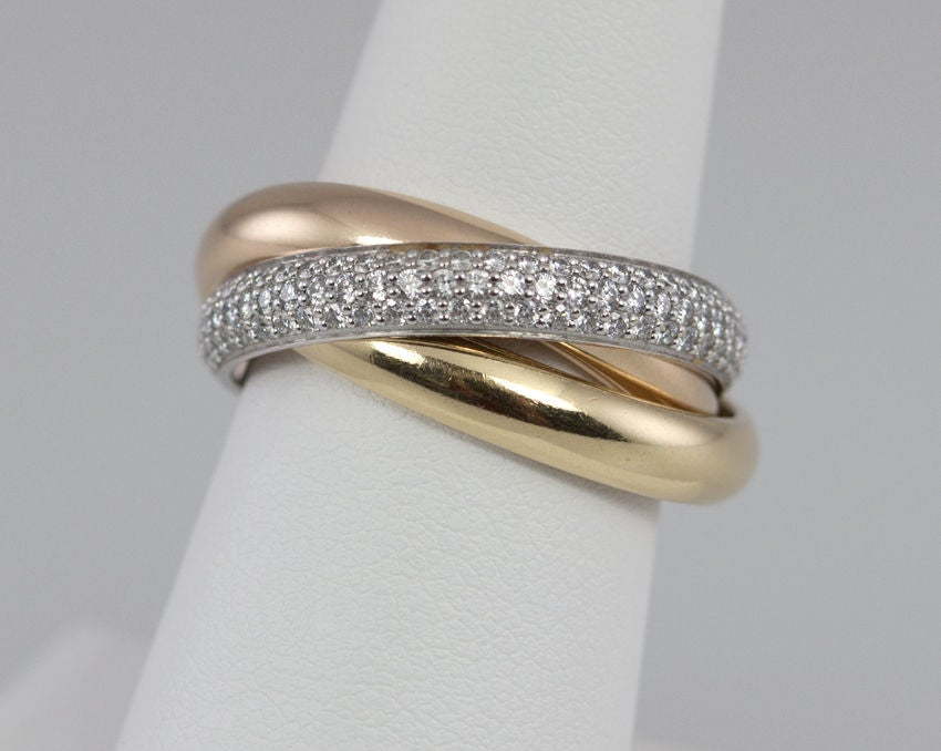 trinity ring with diamonds