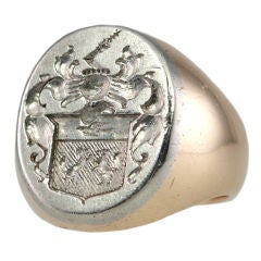 Tiffany Platinum and Gold Crest Ring