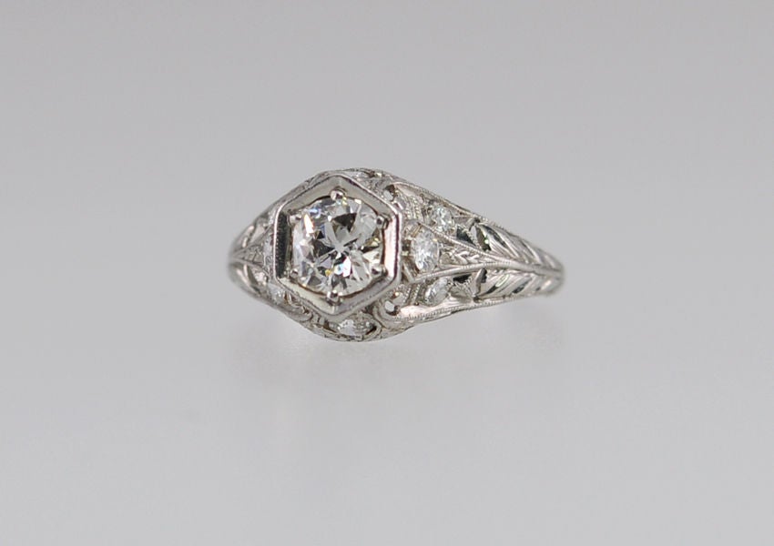 Art Deco Beautiful Antique Engagement Ring For Sale