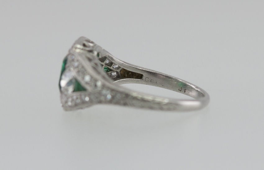 JE CALDWELL Art Deco Emerald Ring 1