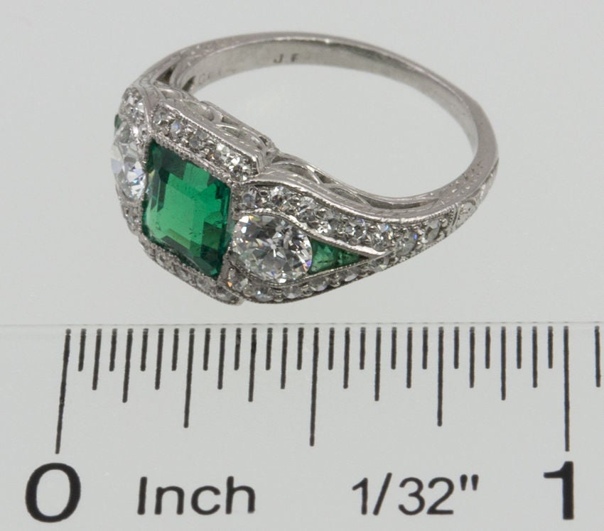 JE CALDWELL Art Deco Emerald Ring 2