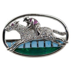 Platinum Horse Racing Pin