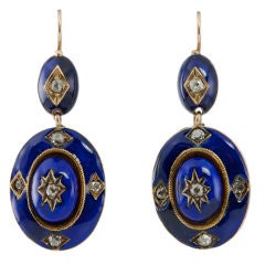 18th Century Enamel and Diamond Earrings