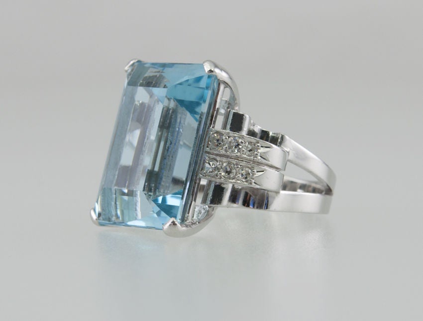 Aquamarine Art Deco Ring at 1stDibs