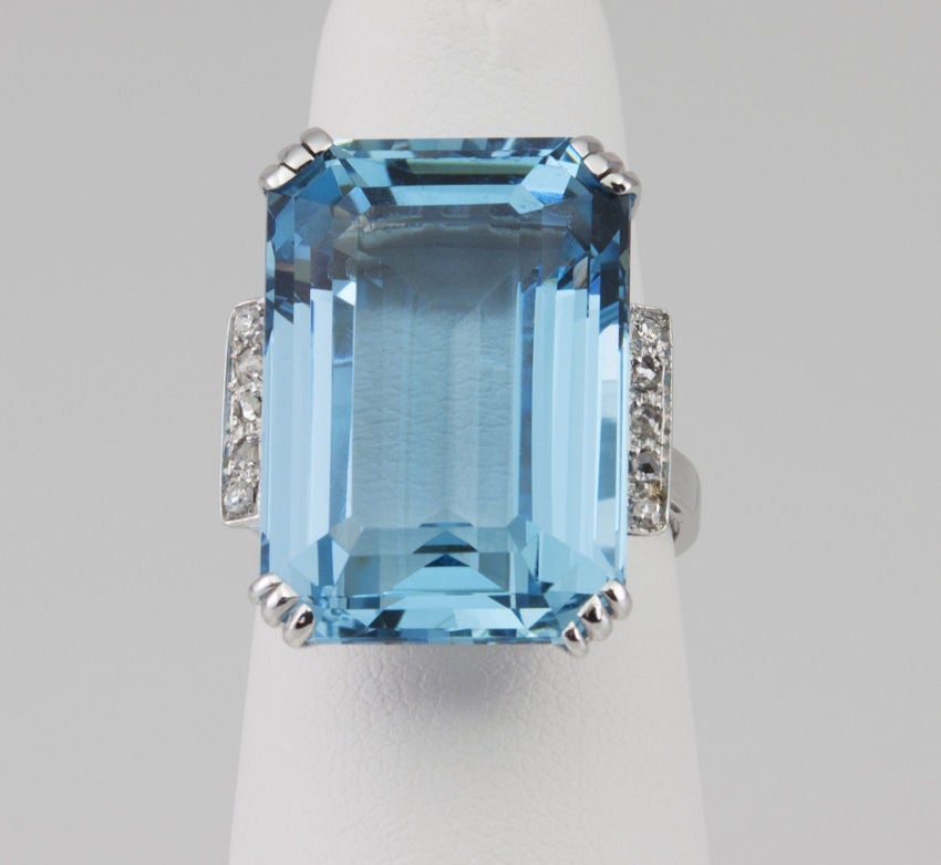 aquamarine art deco rings
