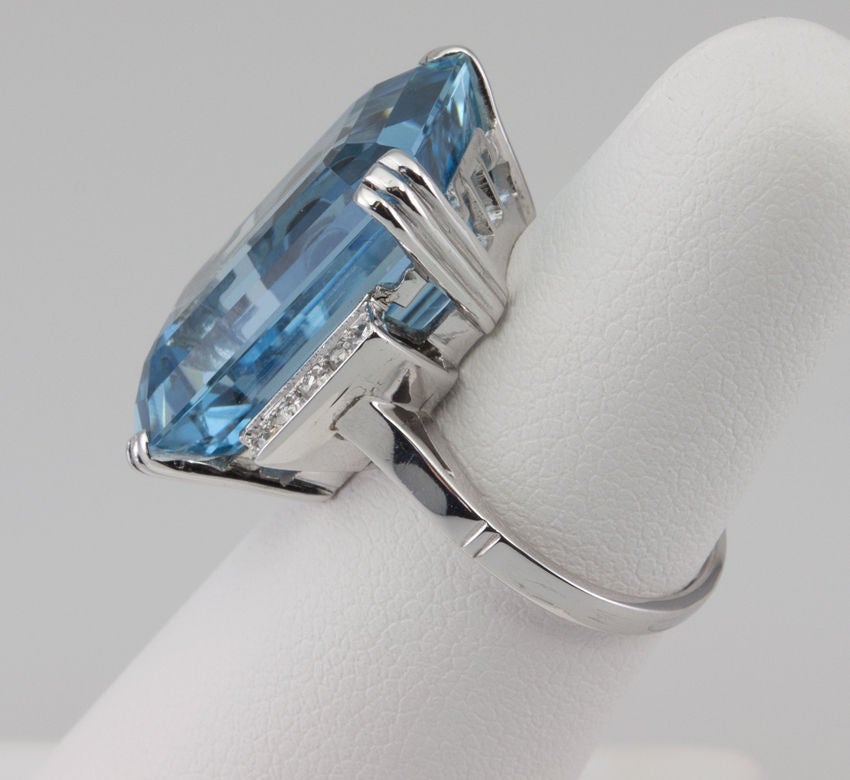 Women's Art Deco Aquamarine Ring