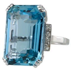  Art Deco Aquamarine Ring