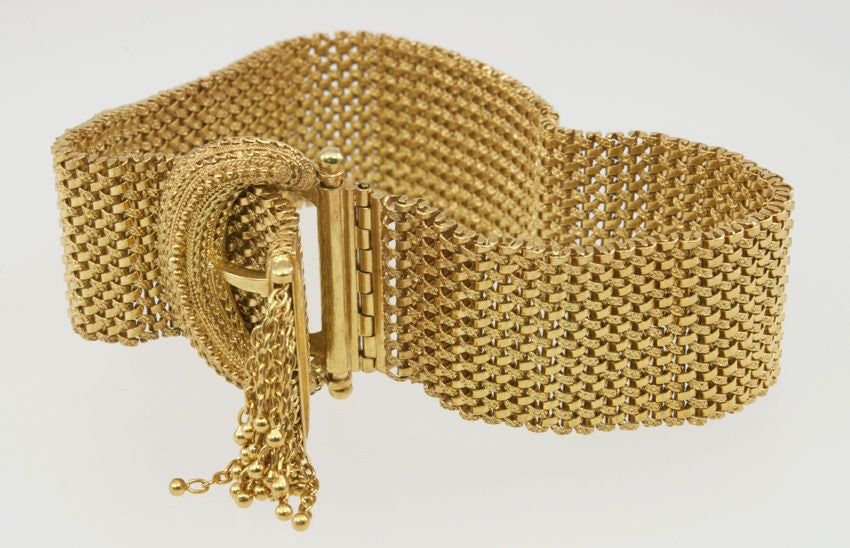 Women's Victorian Mesh Buckle Tassel Bracelet
