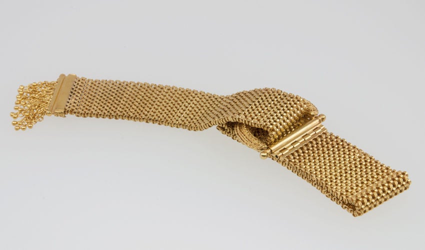 Victorian Mesh Buckle Tassel Bracelet 2