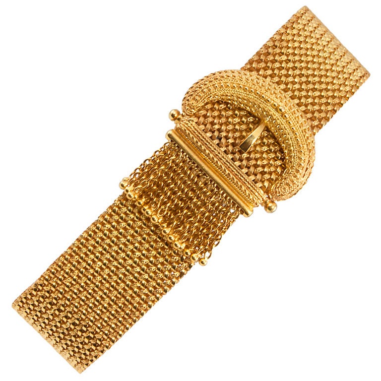 Victorian Mesh Buckle Tassel Bracelet