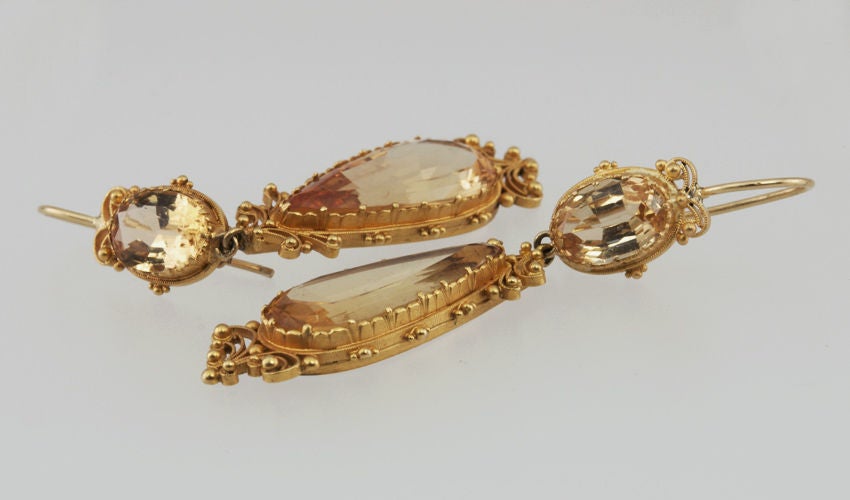Women's Victorian Citrine Earrings