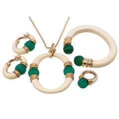 BOUCHERON Ivory and Chrysoprase Suite