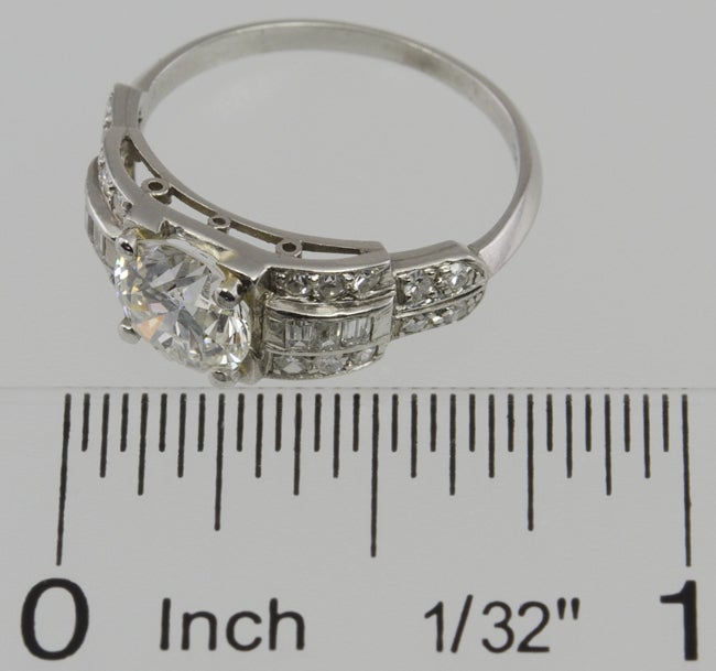 Art Deco Diamond Platinum Ring For Sale 1