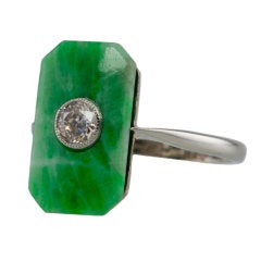 Deco Jade Diamond Ring
