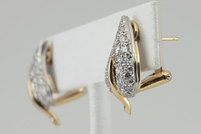 Women's TIFFANY SCHLUMBERGER Diamond Leaf Earrings