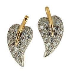 TIFFANY SCHLUMBERGER Diamond Leaf Earrings