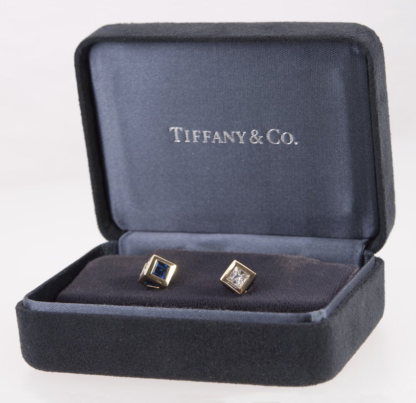 TIFFANY & CO Sapphire Diamond Earrings 2
