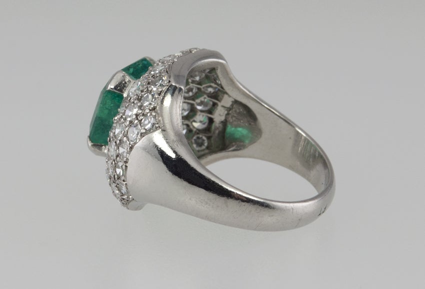 Emerald Diamond Cocktail Ring at 1stDibs