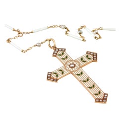 RIKER White Enamel Cross