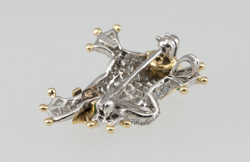 Women's or Men's TIFFANY Diamond Frog Pin/Pendant