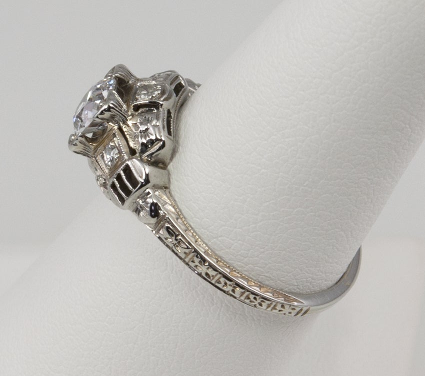 Deco .50 ct Diamond Ring For Sale 1