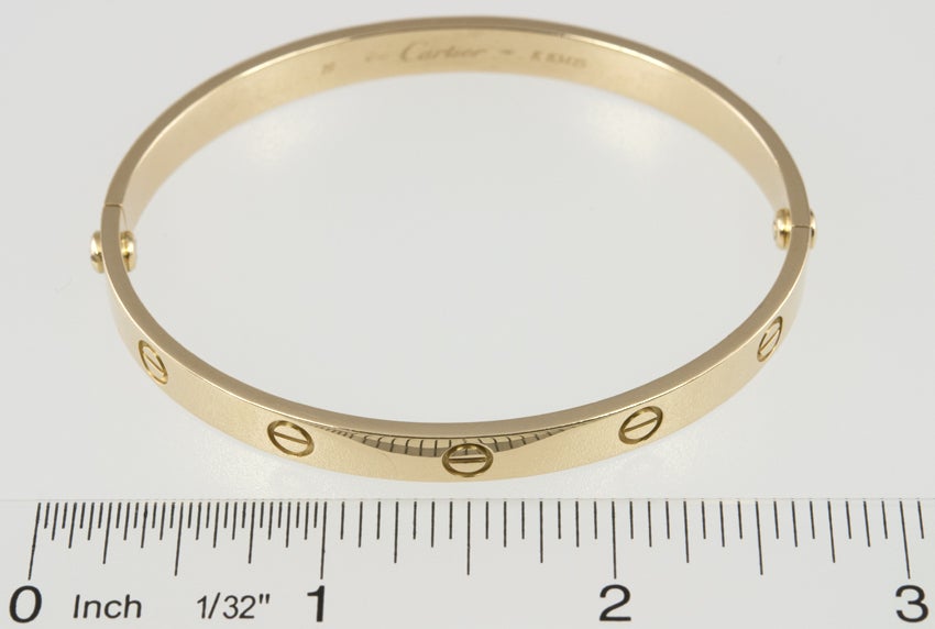 18k yellow gold CARTIER LOVE bangle, this one is a size 19,  no box, papers or screwdriver