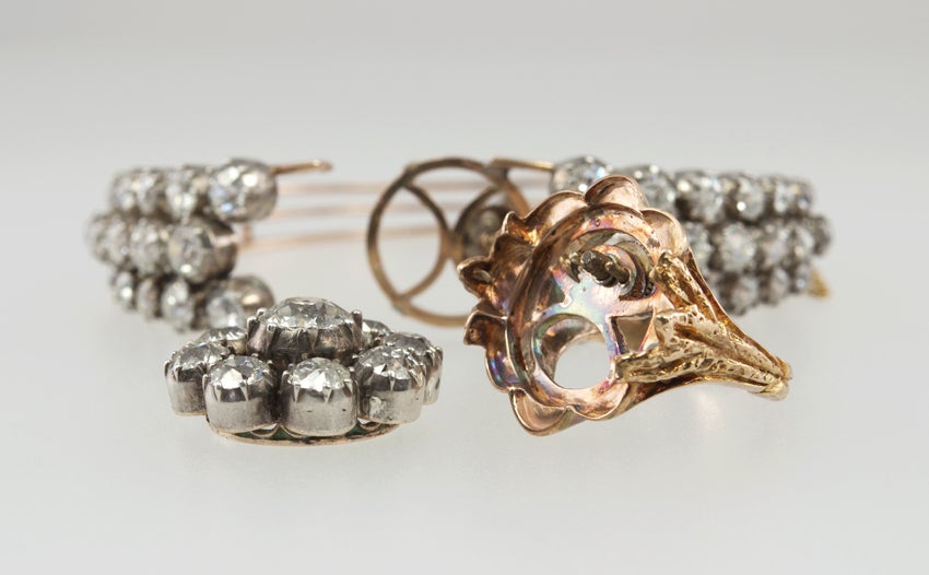 Old European Cut Diamond Bracelet and Ring Set 4